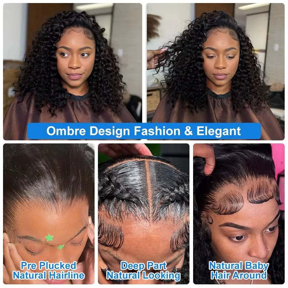 Tewjig Curly Short Bob Human Hair Wigs 13x4 13x6 HD Lace Frontal Wig Brazilian Deep Wave 5x5 Closure Wig For Women Pre Plucked