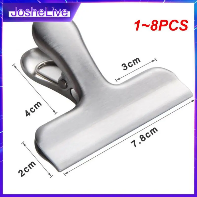 

1~8PCS Stainless Steel Food Clip Sealing Clip Bill Holder Multifunction Founder Sealing Clip Kitchen Food Sealing Clip Storage
