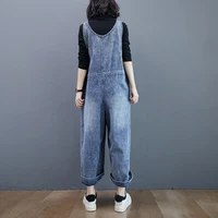 Slimming Denim Overalls Women's Spring  New Loose plus Size Faionable Wide Leg One-Piece Pants Anti-Aging Trendy - Image 2