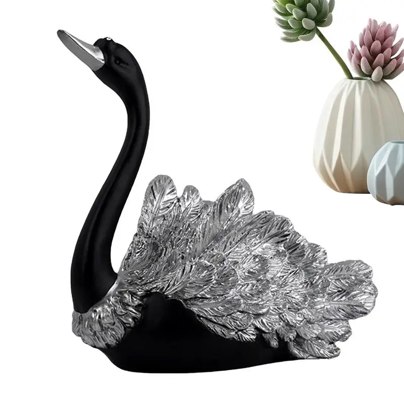 

Swans Figurines Home Decor Swans Desk Decor Black Swans Decorations Resin Swans Sculpture Couple Swans Ornaments For Entrance