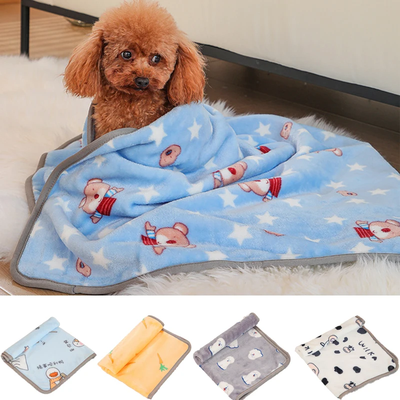 Soft Fluffy Pet Blanket Winter Warm Dog Blanket Cute Pet Bed Sheet Warm