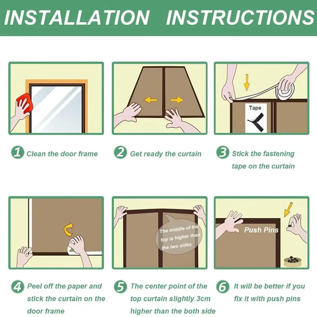 Magnetic Mosquito Net Door Without Drilling Automatic Closing Door Screen Mosquito Curtain for Balcony Mosquito Nets for Door