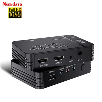 Ezcap288 HDMI AV 비디오 캡처 비디오 레코드 카드, 1080P 아날로그 비디오 오디오-디지털 비디오 HDMI 녹음기 박스, PS4 용 USB로 저장