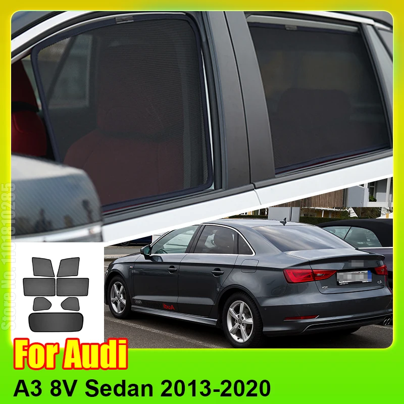 

For Audi A3 8V Sedan 2013-2020 Car Magnetic Sunshade Shield Front Windshield Curtain Rear Side Window Sun Shade Visor