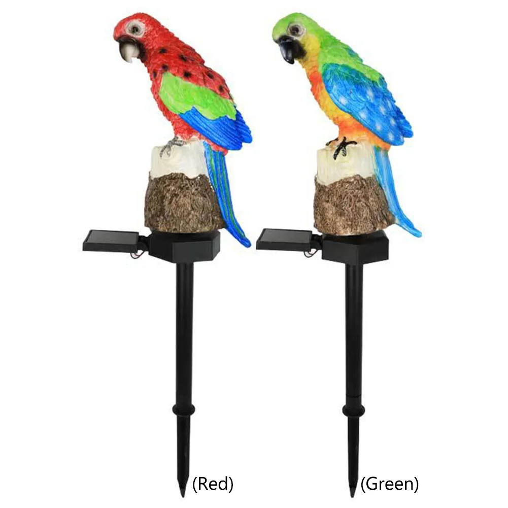 태양열 앵무새 램프, 야외 정원 램프, 송진 잔디 그라운드 라이트, IP55 방수 마코 그라운드 라이트, 파티오 발코니용 생생한 조명, 600MAH