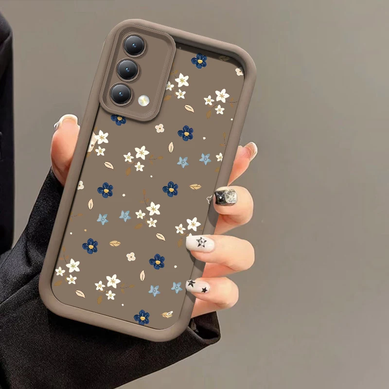 White Flowers Pattern Silicone Shockproof Soft Phone Case