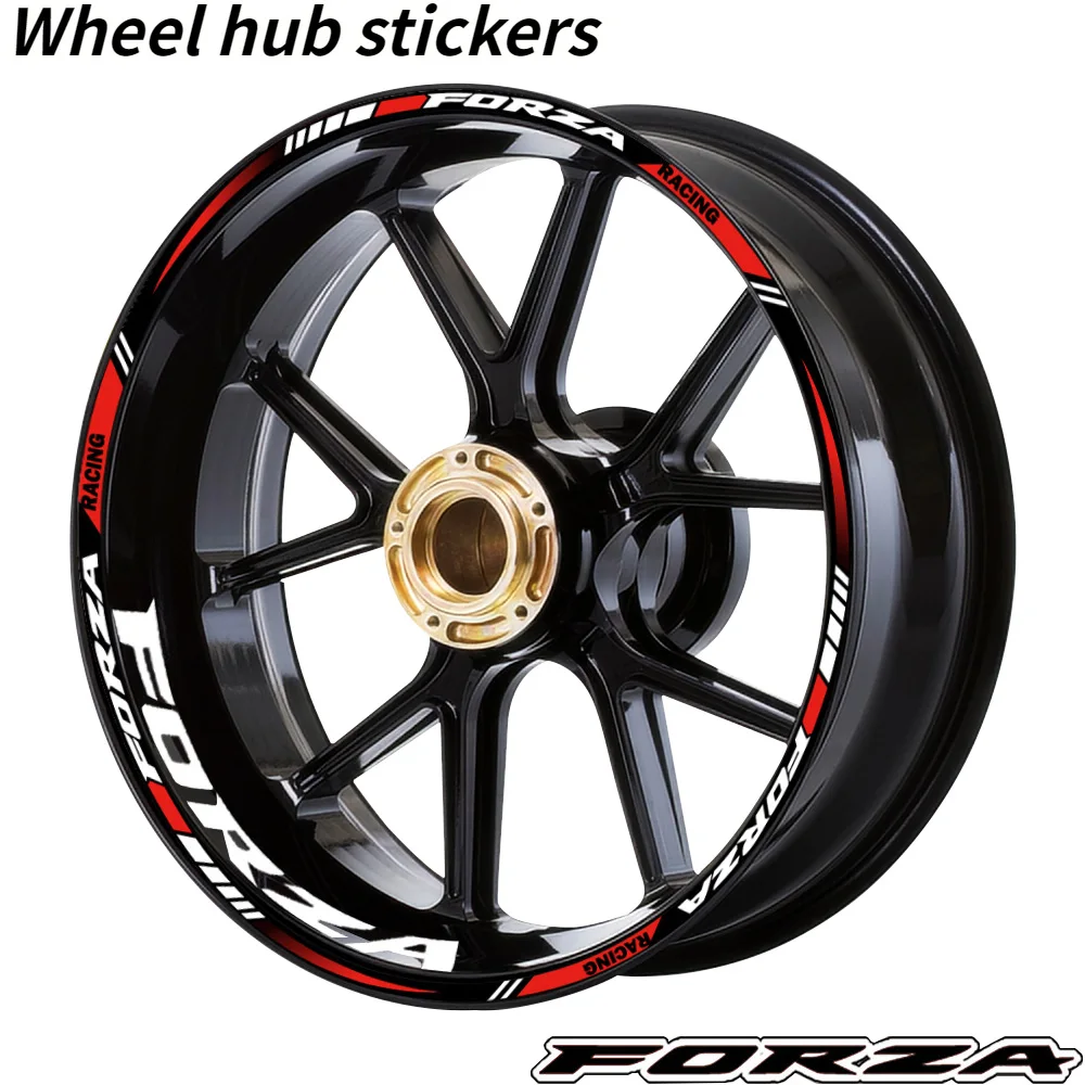 

Motorcycle Wheel Hub Reflective Sticker For FORZA 125 250 300 350 HONDA Wheel Frame Strip Waterproof Decorative Decal