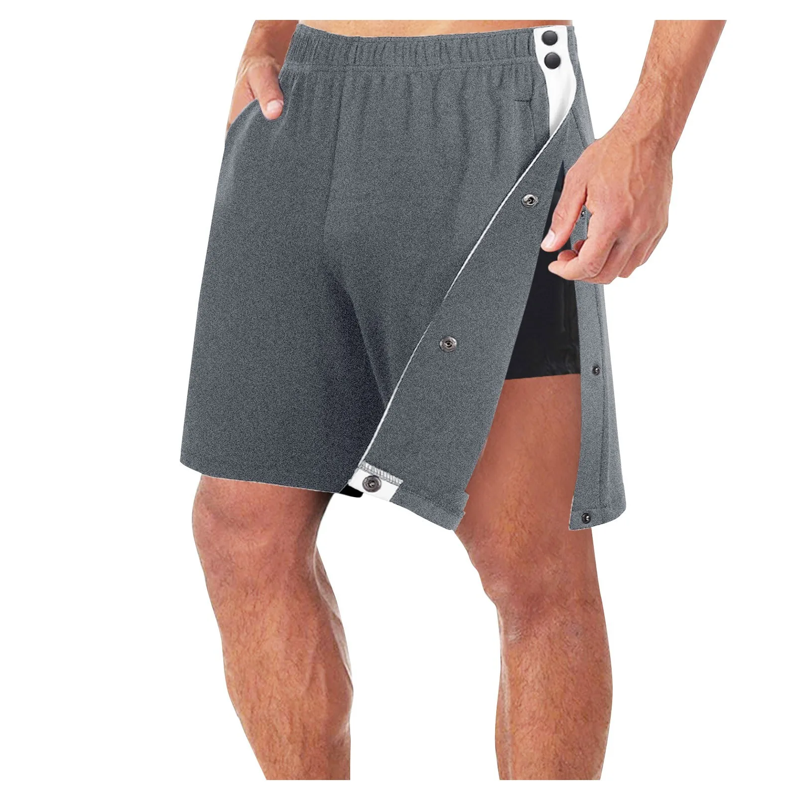 

Men Side Full Breasted Shorts Spring Summer Trend All-Match Sports Basketball Loose Shorts Casual Elastic Waist Training Shorts