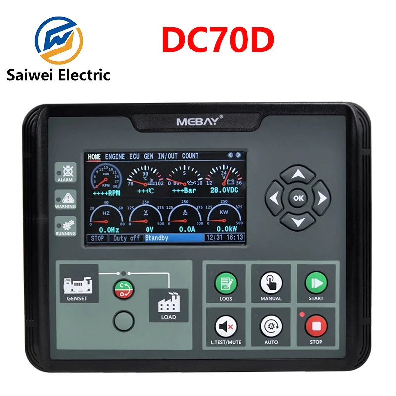 Mebay DC70D DC70DR 발전기 컨트롤러 LCD 화면 자동 시작 제어 보드 디젤 발전기 세트 예비 부품