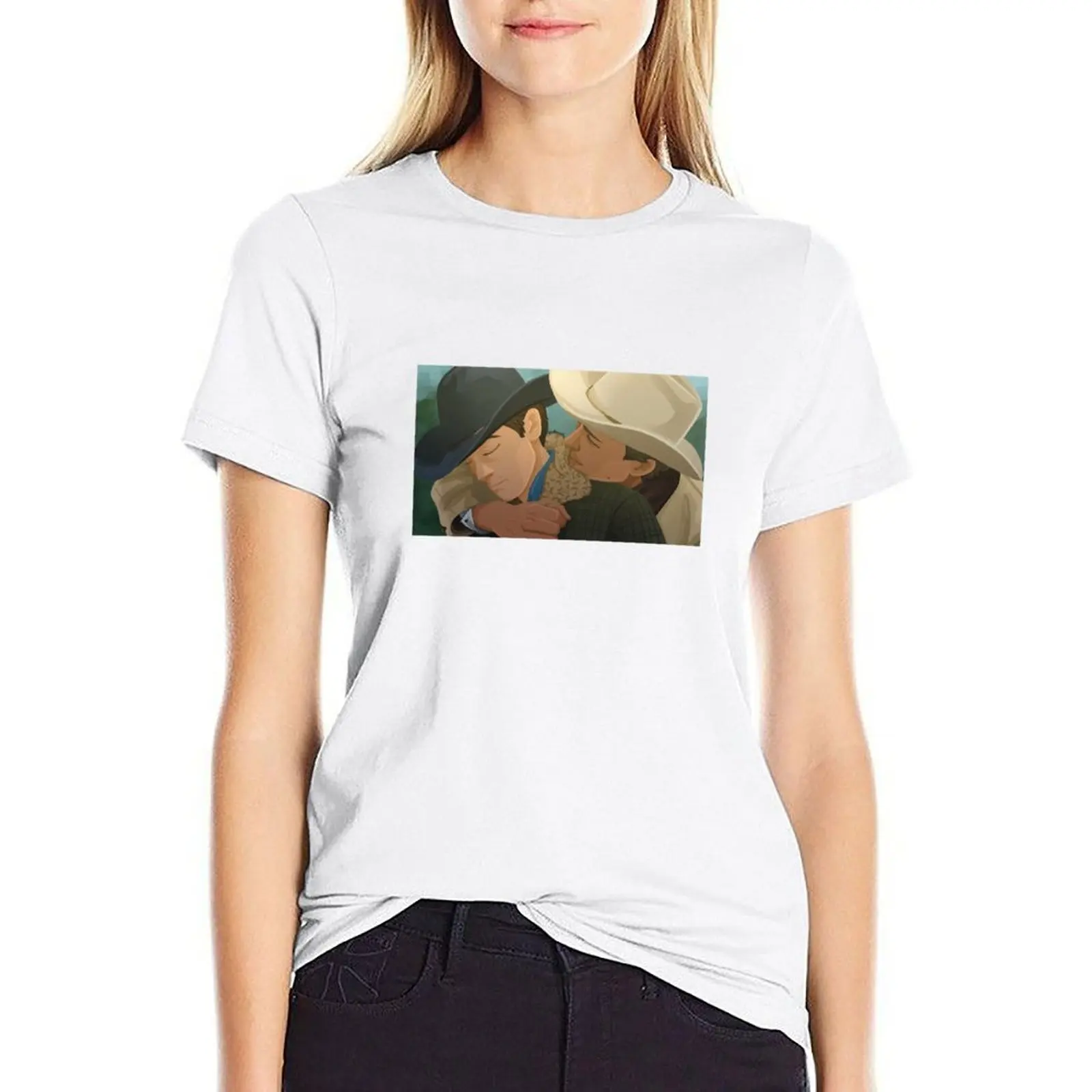 

Brokeback mountain print T-shirt lady clothes anime clothes new edition t shirts for Women