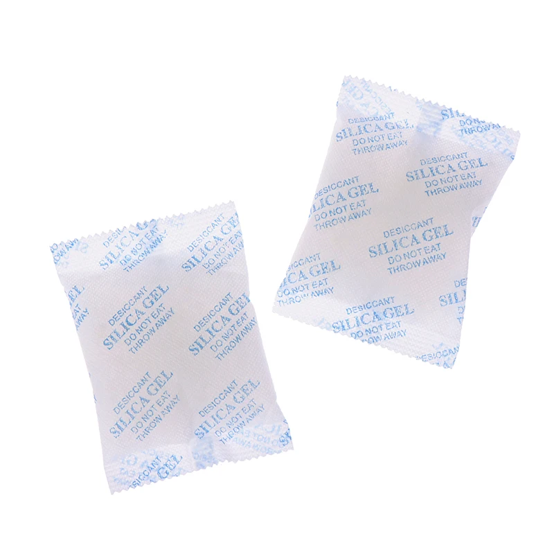 Description Picture 6 of item50g/pc Non-toxic Silica Gel Packs Desiccant Damp Moisture Absorber Dehumidifier Anti Humidity Bag Clothes Food Storage Packaging