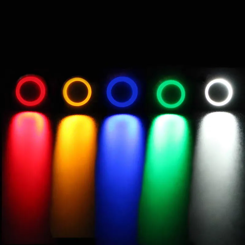 12/16/19/22mm Waterproof Metal Push Button Switch LED Light Momentary Latching Car Engine Power Switch 5V 12V 24V 220V Red Blue