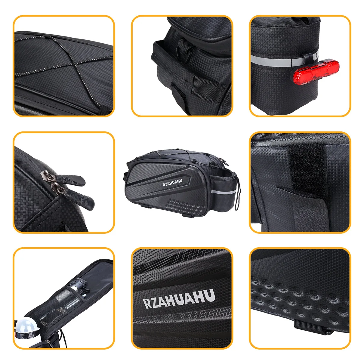 Borsa da sella per bicicletta grande Borsa da trasporto per bicicletta di grande capacità Borse posteriori per coda per bici Borsa a tracolla per bagagliaio da ciclismo impermeabile - immagine 3