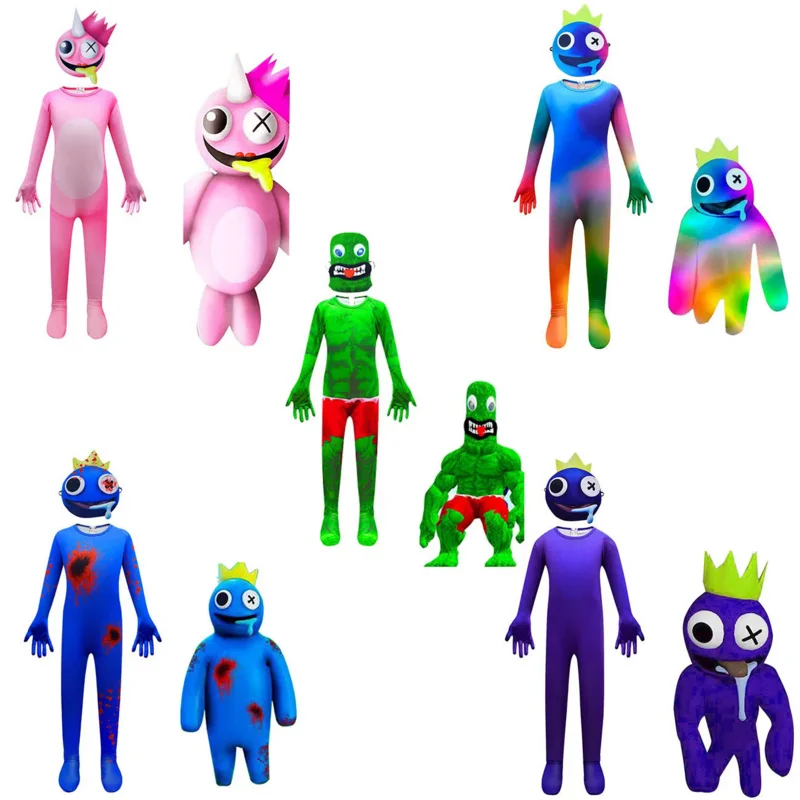 Rainbow Friends Costume Kids Boys Blue Monster Wiki Cosplay Horror Game Halloween Tuta Canival Birthday Party Costume