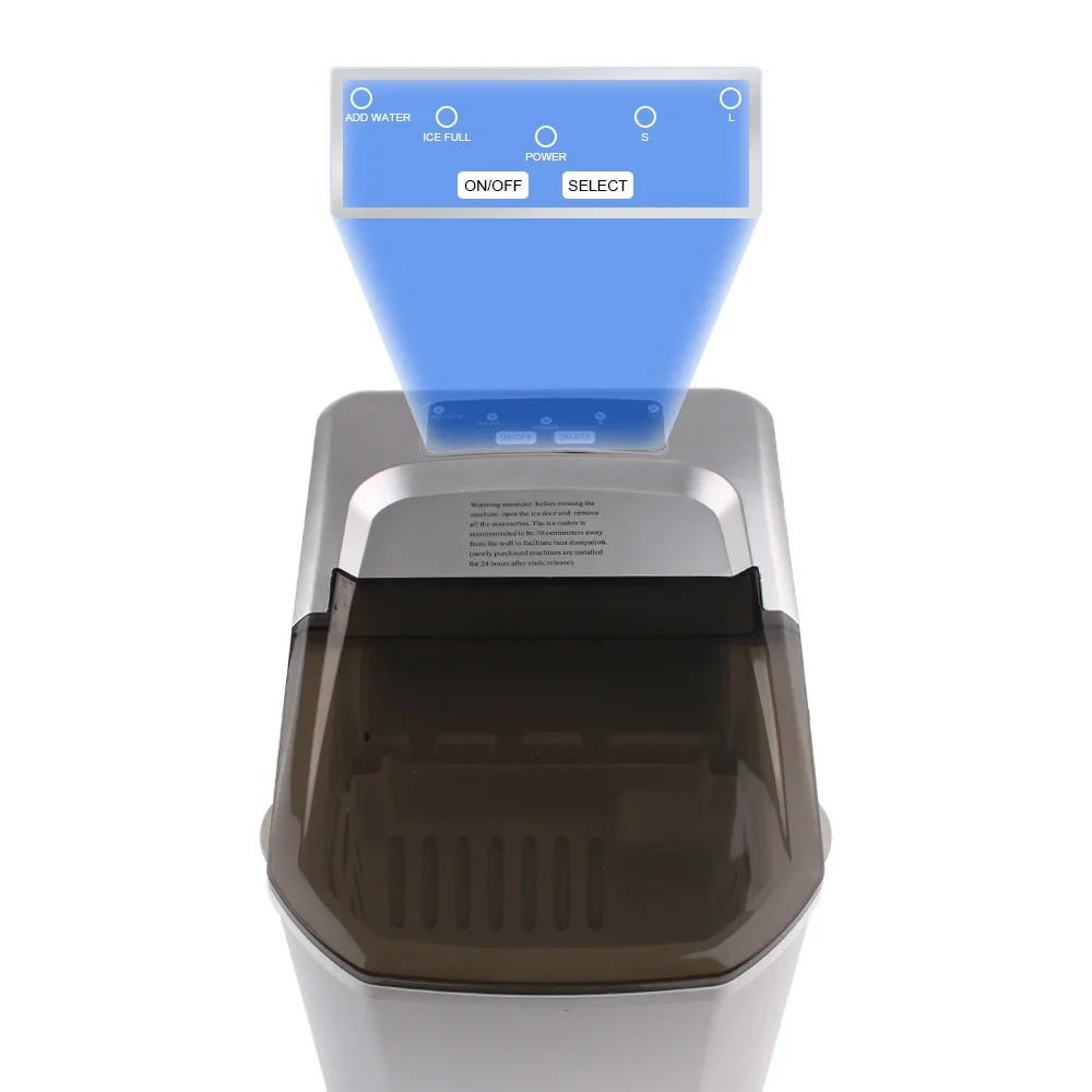 110V Automatic Ice Cube Maker Portable Electric Bullet Round Ice Block Making Machine 15kg/24H Family Bar Coffee Shop
