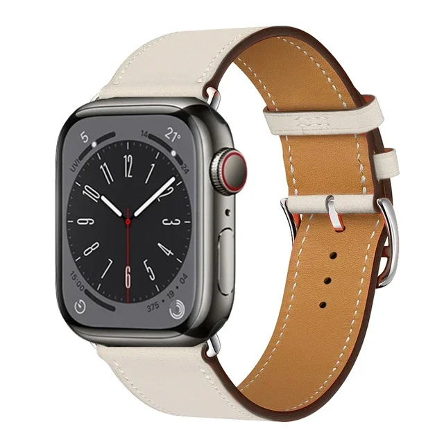 Premium Genuine Leather Watch Strap - Elegant and Versatile Wristband Bracelet