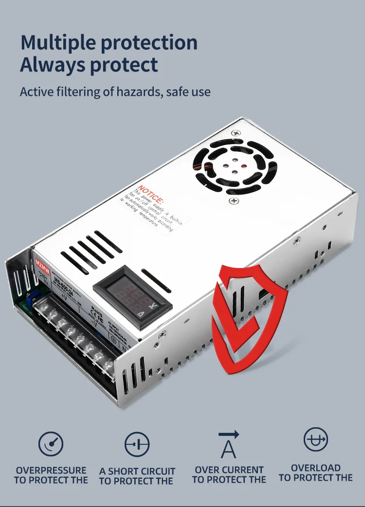 Description Picture 4 of itemMZMW 600W Switching Power Supply 12V 24V 36V 48v 60V 72V 80V 110V 220V Adjustable with Digital Display Transformer Industry SMPS