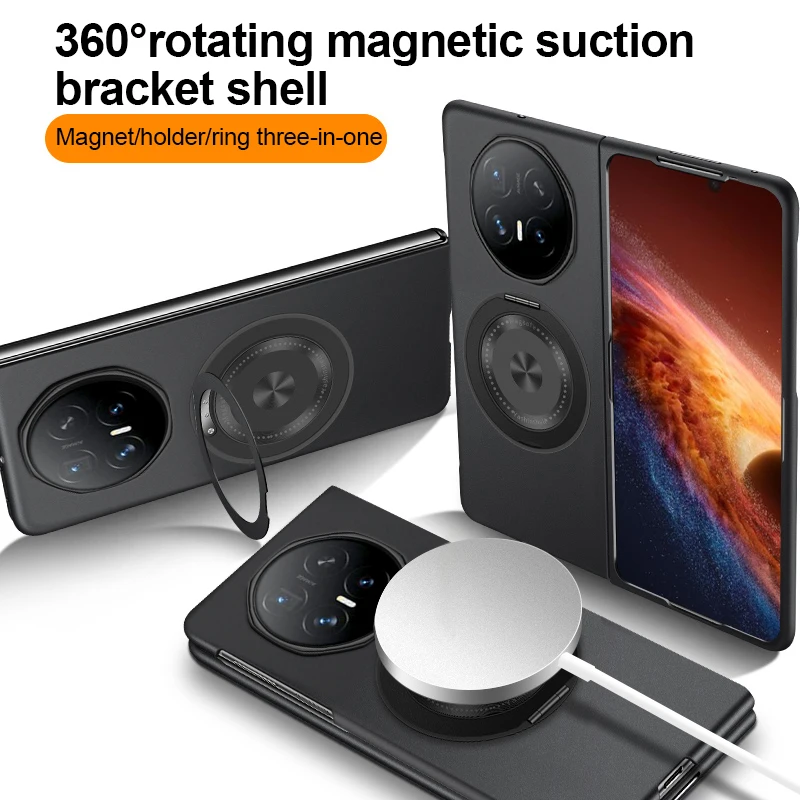 Premium Metallic 360° Swivel Stand Frosted Protective Case with Skin-Friendly Bumper