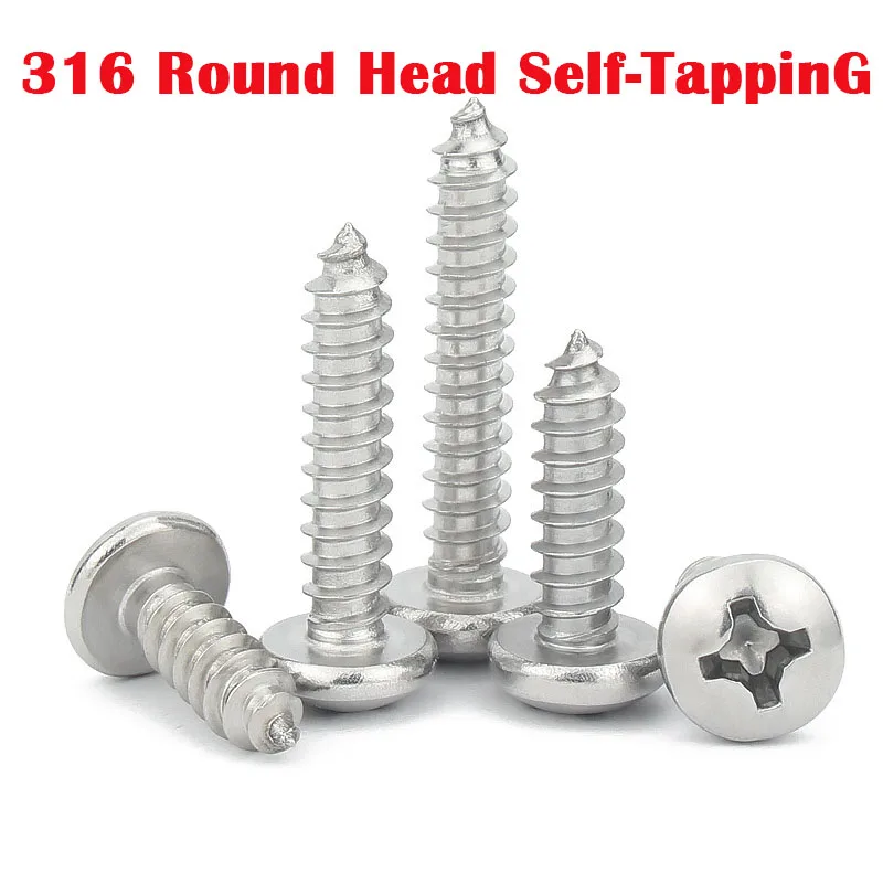 

316 Stainless Steel Cross Head Self-tapping Screws Wood Screws M4 M5 M6