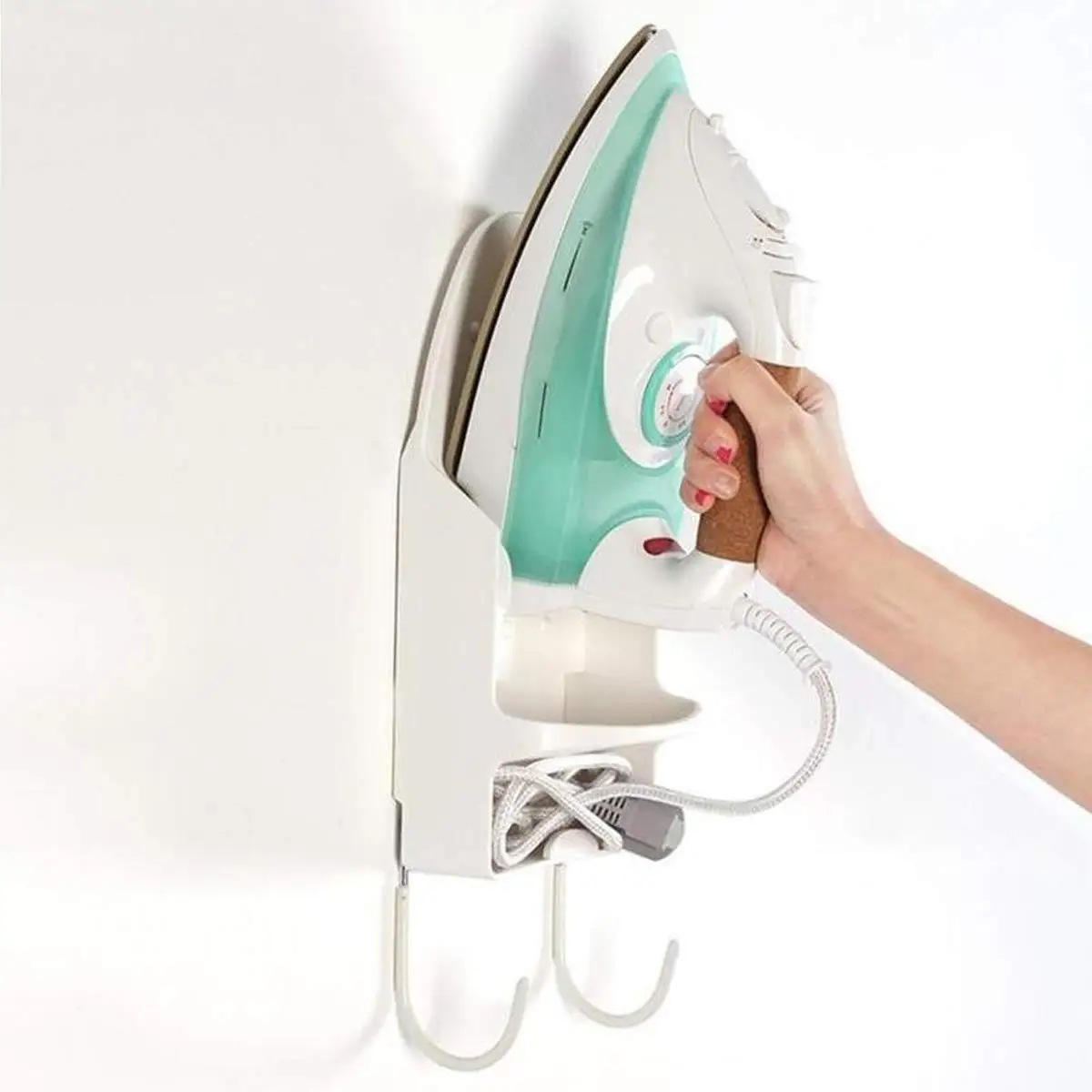 Door Wall Mounted Ironing Board Storage Holder Heat-resistant Hotel Household Electric Iron Hanging Rack Hair Dryer Stand