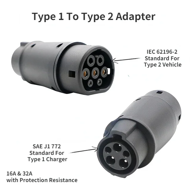 EVPEIWE EV Ladekabel Adapter Typ 1 auf Typ 2, 32A EV Adapter Typ 1 bis Typ 2 Tragbarer Elektrofahrzeug Ladegerät Konverter für Ladestationen, SAE J1772 auf IEC62196, IP54 mit Aufbewahrungstasche EVPEIWE EV Ladekabel Adapter Typ 1 auf Typ 2, 32A EV Adapter Typ 1 bis Typ 2 Tragbarer Elektrofahrzeug Ladegerät Konverter für Ladestationen, SAE J1772 auf IEC62196, IP54 mit Aufbewahrungstasche