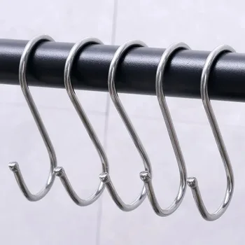 5/10/20PCS gancio a forma di S borse per vestiti in acciaio inossidabile asciugamani supporto per appendere cucina bagno ringhiera appendiabiti Organizer gancio S 1
