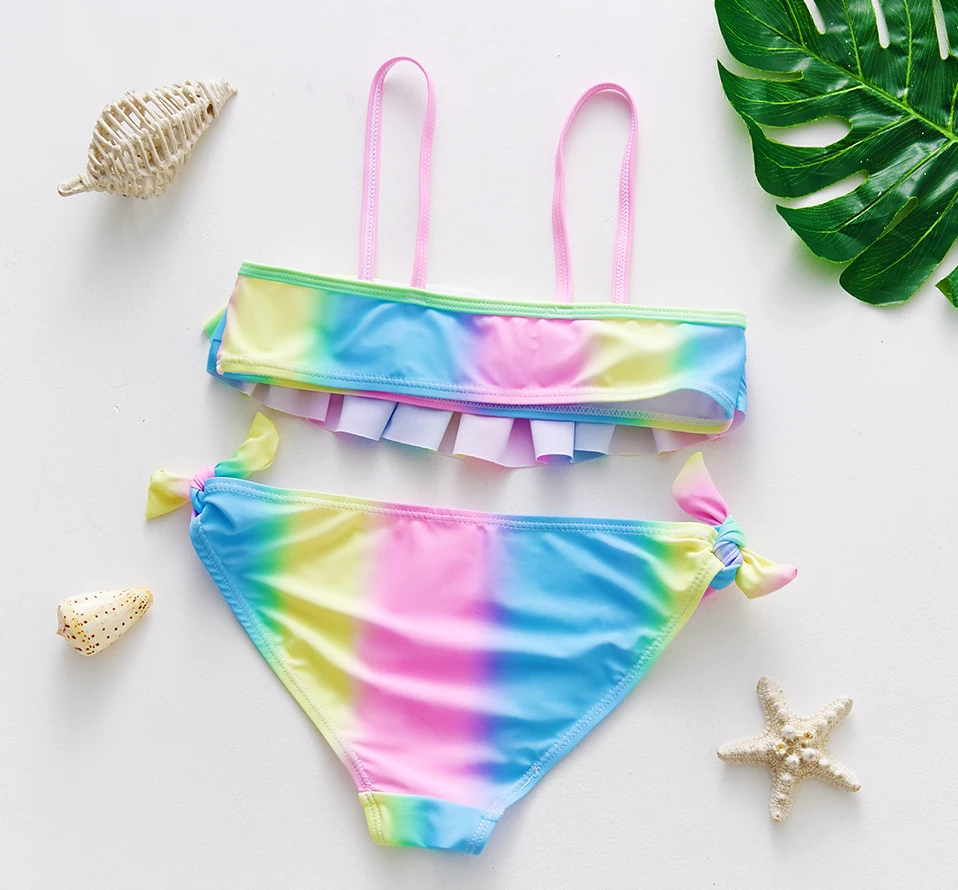 1~14Y Girls Swimsuit Girls swimwear Two pieces Kids Bikini set Biquini Infantil Swimming suit for children-ST108mix girls swimsuit