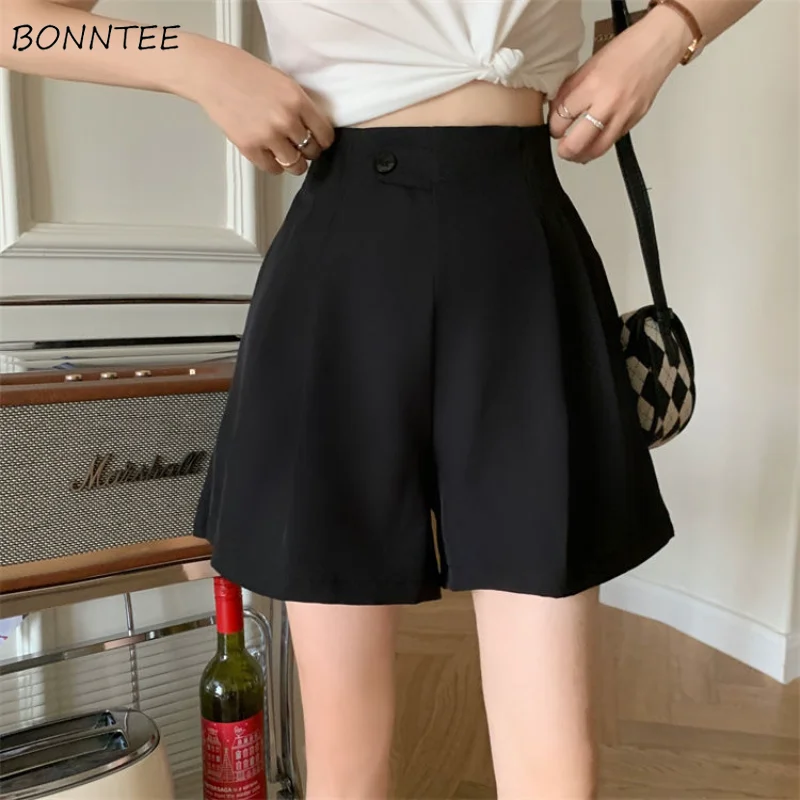 

Shorts Women Folds XS-4XL New All-match Daily Designed Basics Summer Ladies Pure Delicate Korean Style Fashion Popular Comfort