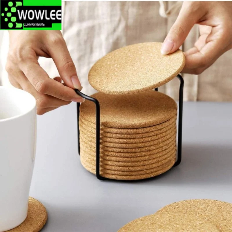 10/20pcs Non-Slip Cork Coasters Wooden Round Coffee Tea Cup Mat