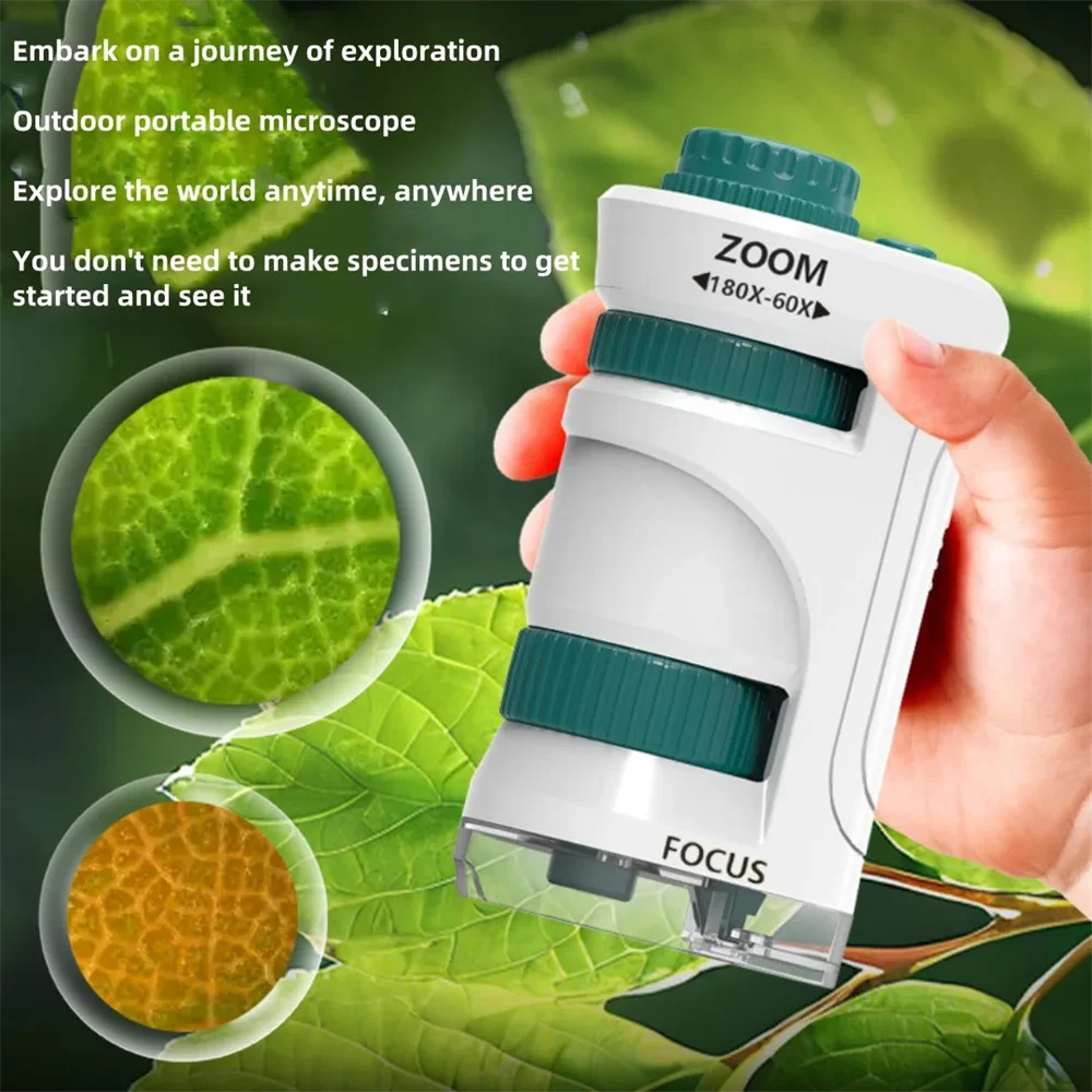 Portable Microscope Primary School Science Experimental Equipment Handheld Magnifying Glass Children's Educational Puzzle Toy