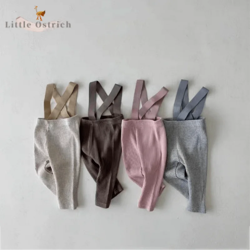

Newborn Baby Girl Boy Cotton Suspender Pant Infant Toddler Child High Waist Trouser Casual Solid Bottom Baby Clothes 3M-2Y