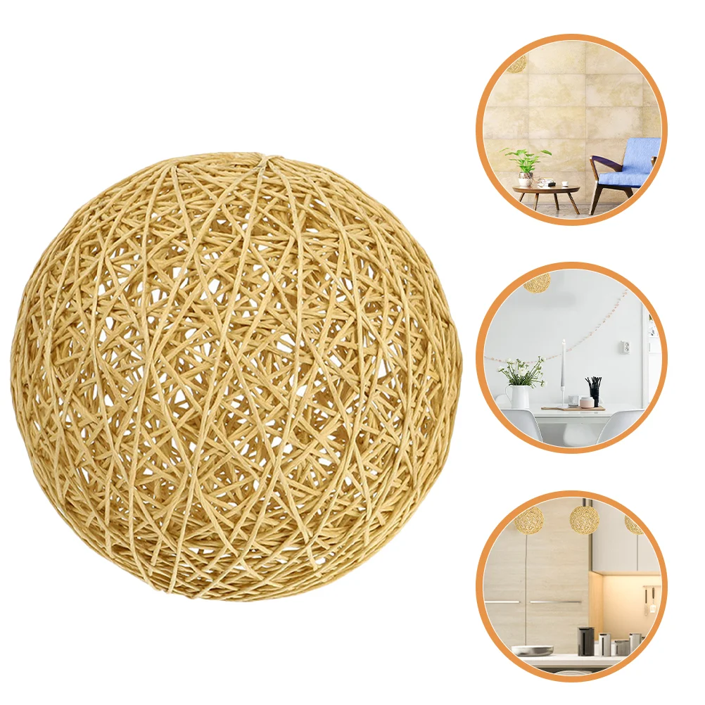 

Rattan Rustic Style Lamp Shade Woven Lampshades Light Fixture Wicker Cover Cotton Linen Home Hanging Boho Pendant Lamp Cover