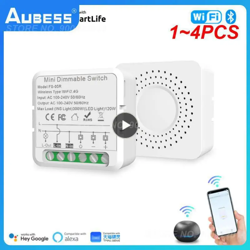 

Умный выключатель Tuya Wi-Fi, 1 ~ 4 шт., двухсторонний переключатель управления, умный мини-выключатель, управление жизнью, работает с Alexa Home Alice