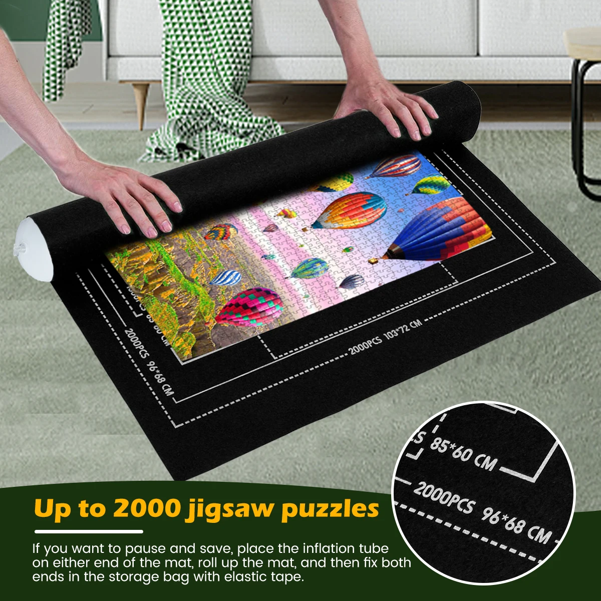 13-Piece Non-Slip Puzzle Mat with Felt Protector for Storing up to 2000 Pieces