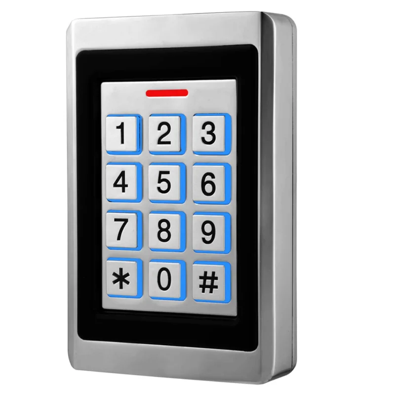 

125Khz RFID Card Reader Metal Access Control System EM Card Keypad 1000 User Keyfobs Electric Door Access Opener