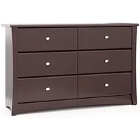 Storkcraft Crescent 6 Drawer Double Dresser (Espresso) – GREENGUARD Gold Certified, Dresser For Nursery, 1