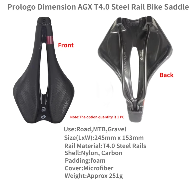 Prologo dimension AGX T4.0 스틸/티록스 레일 로드 MTB 자전거 새들