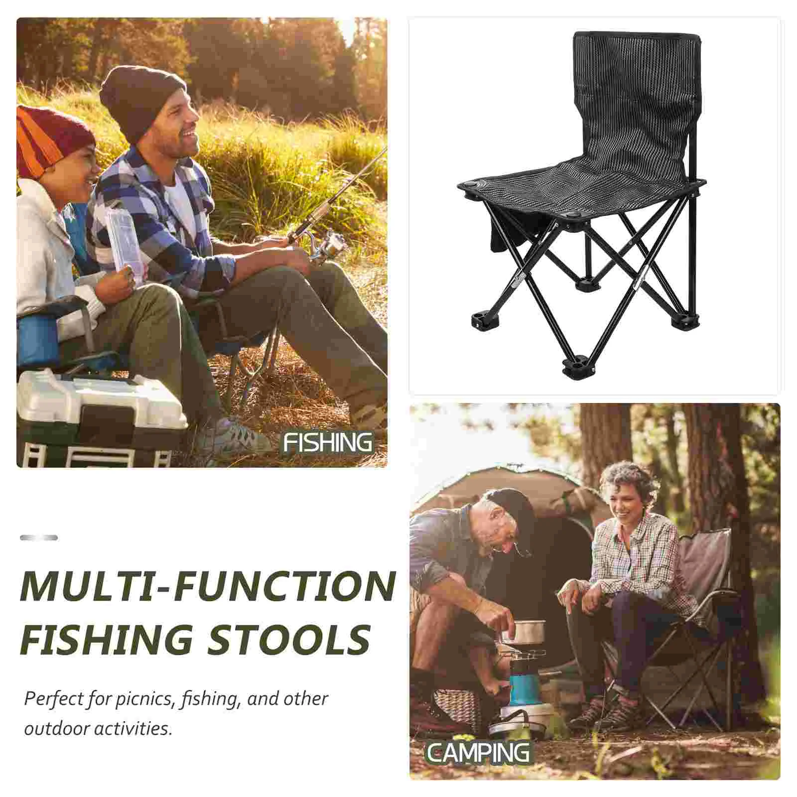 Oxford Cloth Steel Tube Portable Folding Chairs For Fishing Outdoor Activities Small Chairs Hiking Stools Travel Seats Fishing