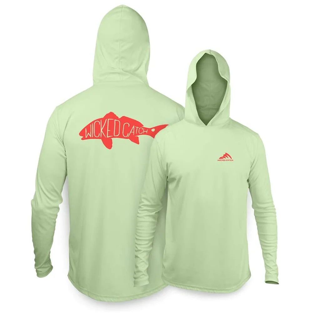 Summer Fishing Hoodies Wicked Catch Men Jersey Hat Long Sleeve Hoodie Fishing Shirt Camisa De Pesca Quick Dry Kit Uv Protection Hooded Sweatshirt Fishing Shirts