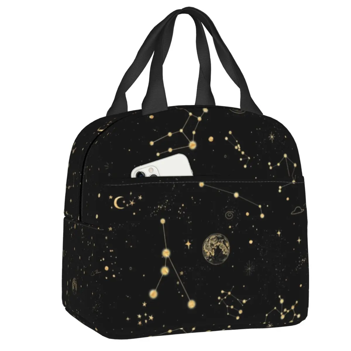 

Into The Galaxy Insulated Lunch Bag for Women Leakproof Space Constellation Thermal Cooler Bento Box Kids School Children