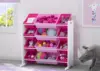 Children Kids Toy Storage Organizer with  Plastic Bins - Greenguard Gold Certified, White/Pink 1