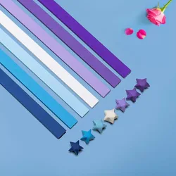 Vibrant Origami Star Paper Strips Set - 540 Sheets in 27 Double - Sided Colors for DIY Crafts and Home Decor (Blue Purple)