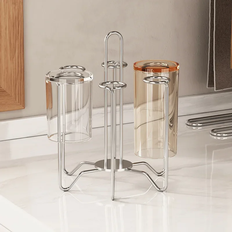304 Stainless steel Cup Coffee Countertop Drain Storage Rack Tree Shape Storage Holder Cup Glass Down Holder Tea Rack Upside