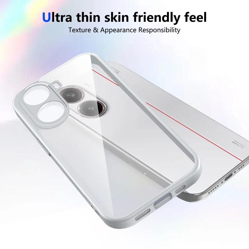 HD Clear Shockproof Transparent Phone Case with PC Back and TPU Bumper