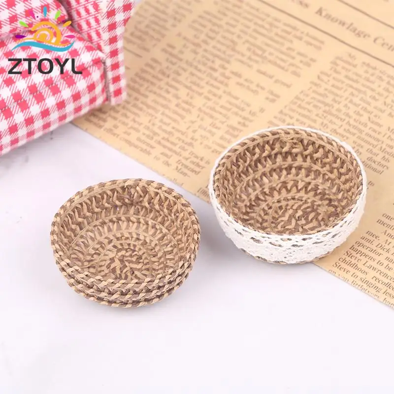 

1:12 1:6 Dollhouse Vegetable Food Basket Doll House Mini Woven Storage Baskets Dollhouse Decoration Accessories