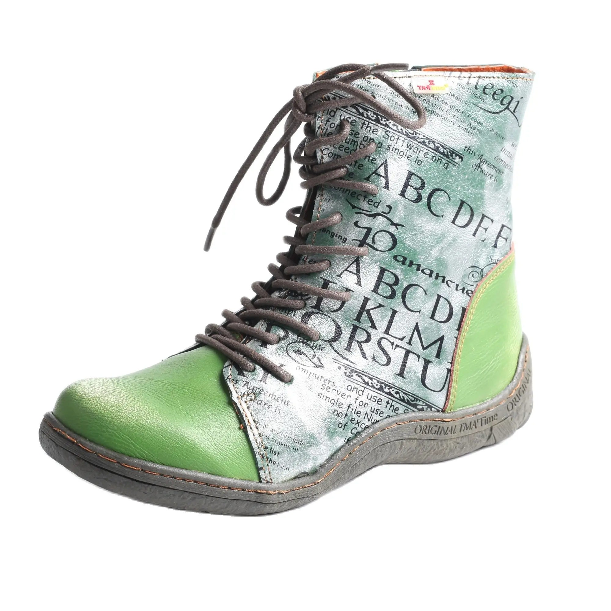 

2024 New British Retro Flat Heel Lace-Up Short Tube Motorcycle Boots Women