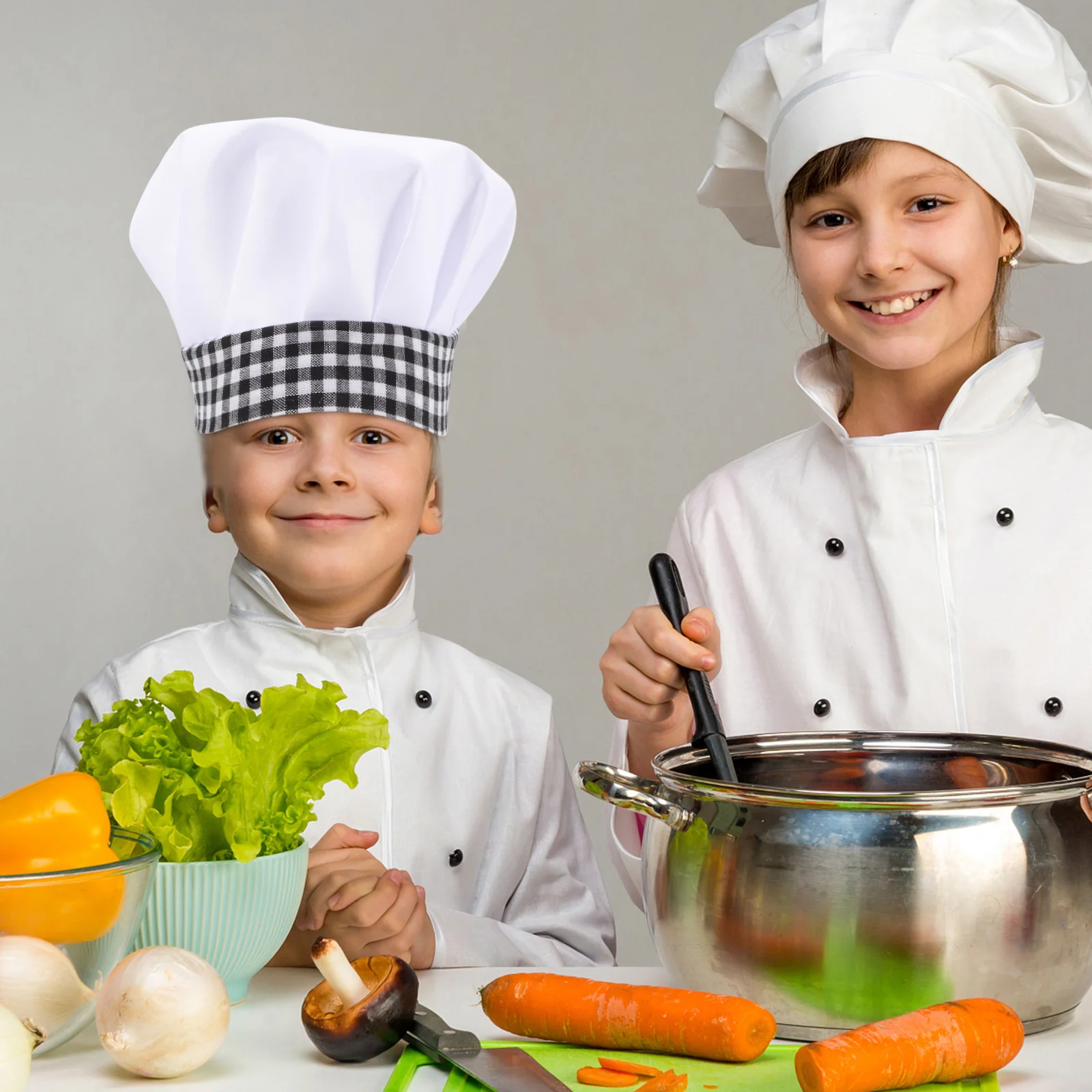 Little Chef Cosplay Clothes Kids Coat Jacket Costume for Boys and Girls Hat Apron Cotton Hats 3