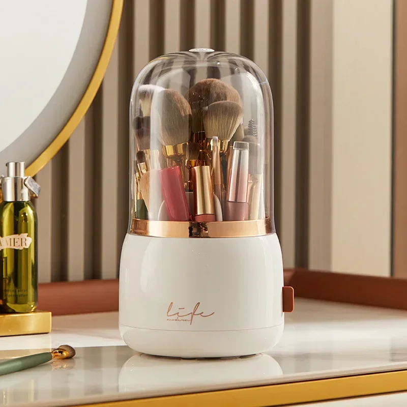 Makeup Brushes Holder Portable Desktop Makeup Organizer Cosmetic Storage Box Make Up Tools Jewelry Container 5
