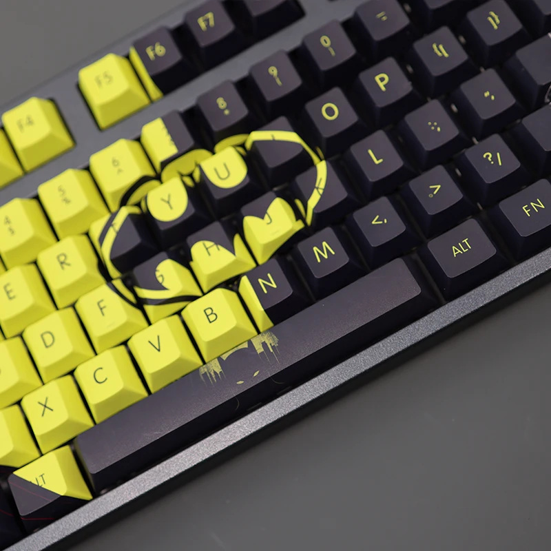 Bat Tema Keycap Conjunto For Gaming Pbt Tintura Subbed Keycaps Anime dos Desenhos Animados Ansi 61 87 104 108 Layout Layout Perfil Cereja 108 Chaves - Imagem 2
