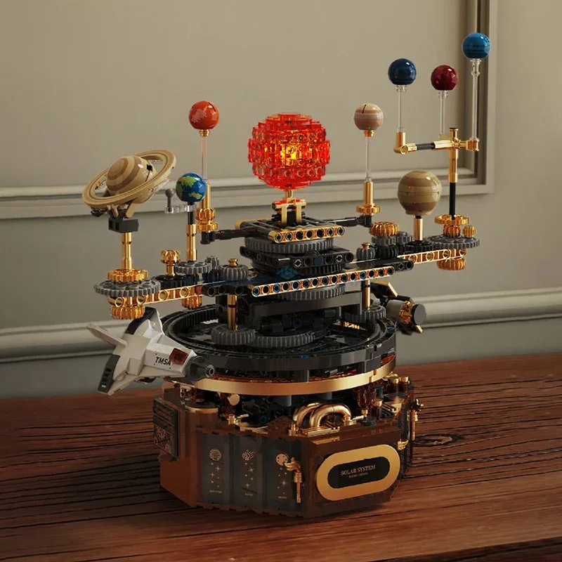 NEW 1098pcs Technical Solar System LED Light Creativity Space Building Blocks Model Science Education Bricks Toy Kid Gift Set 2